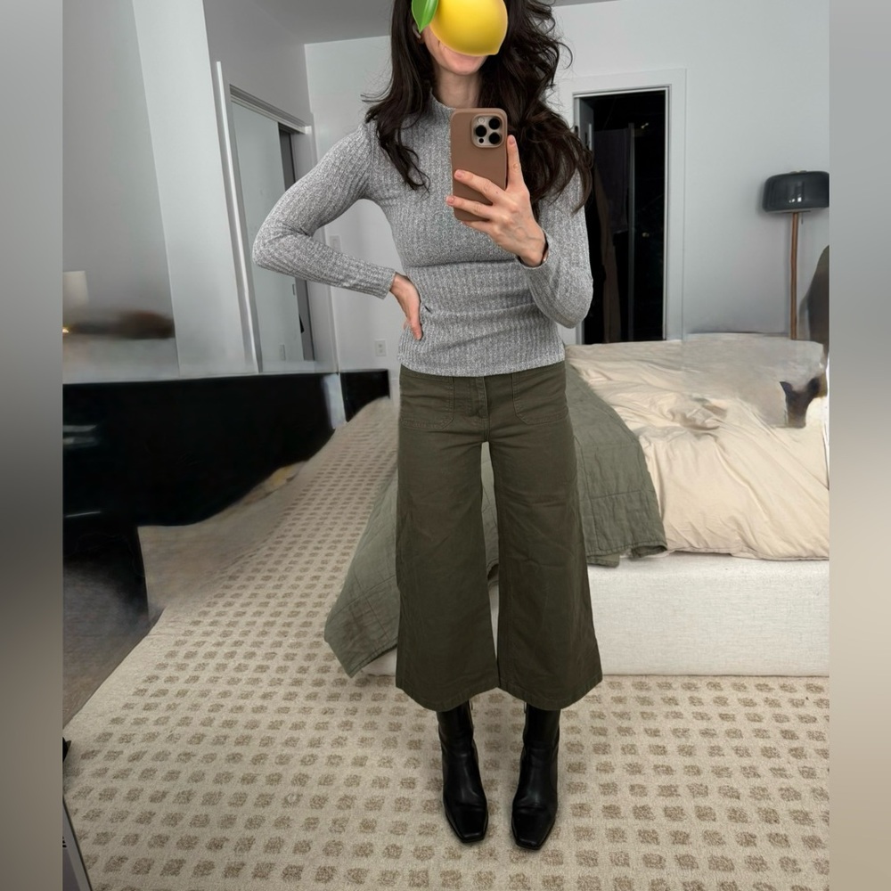 JCrew Wide Leg Cropped Cargo Pant